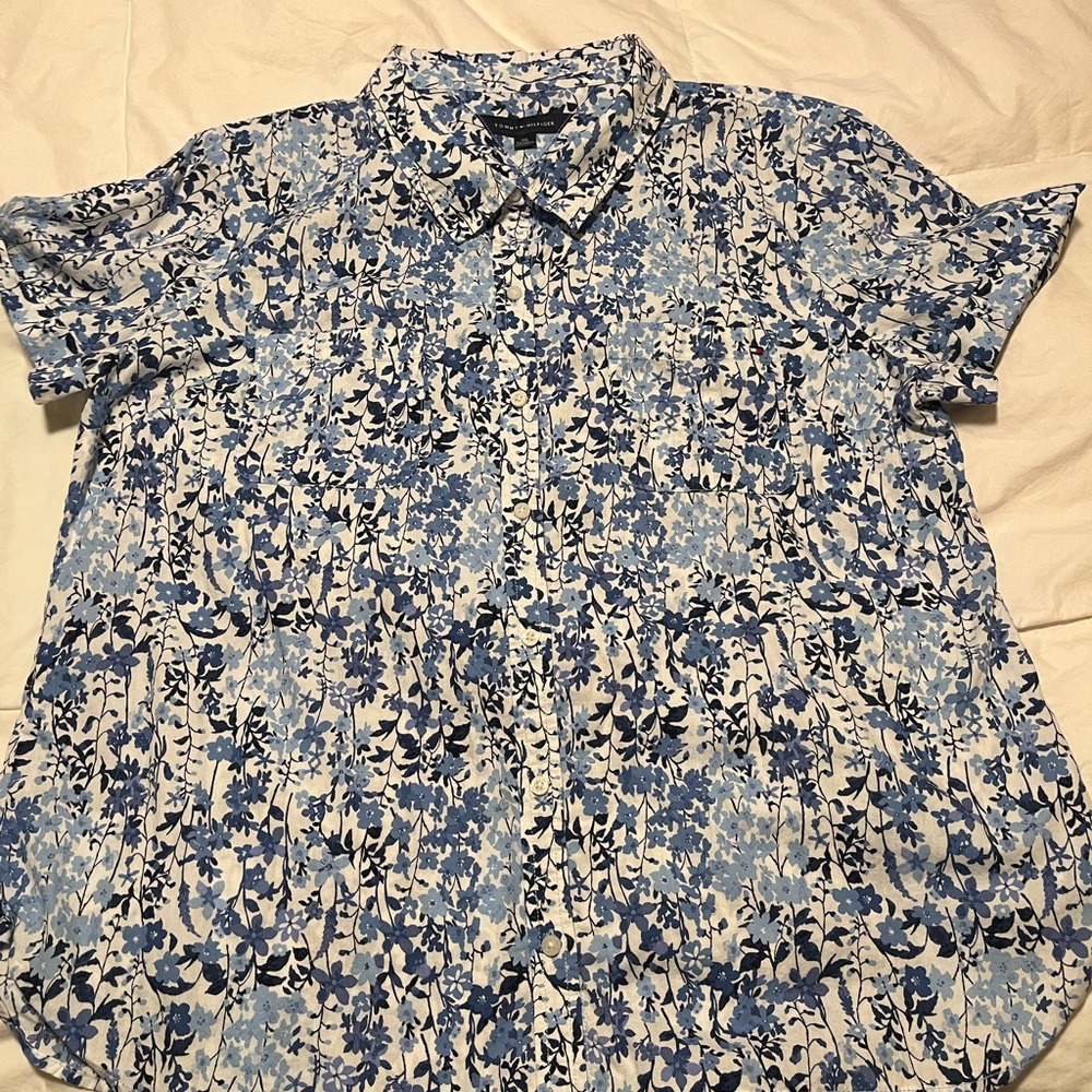 Tommy Hilfiger Blue and White Floral Women’s Shirt